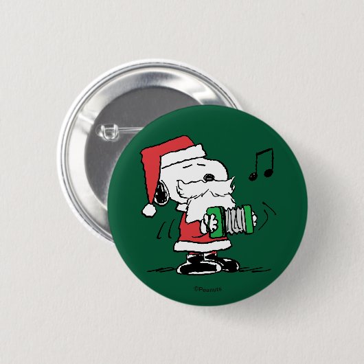 Erdnüsse | Snoopy Santa Claus Accordian Button (Vorne & Hinten)