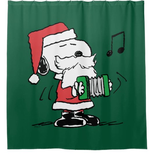 Erdnüsse | Snoopy Santa Claus Accordian Duschvorhang (Vorderseite)