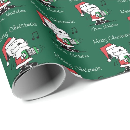 Erdnüsse | Snoopy Santa Claus Accordian Geschenkpapier (Rolleneckpunkt)