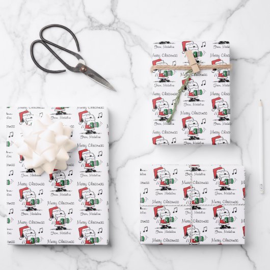 Erdnüsse | Snoopy Santa Claus Accordian Geschenkpapier Set (Vorderseite)