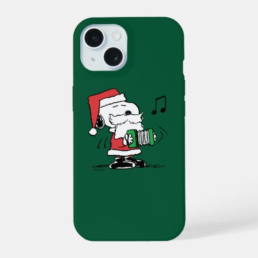 Erdnüsse | Snoopy Santa Claus Accordian iPhone 15 Hülle (Rückseite)
