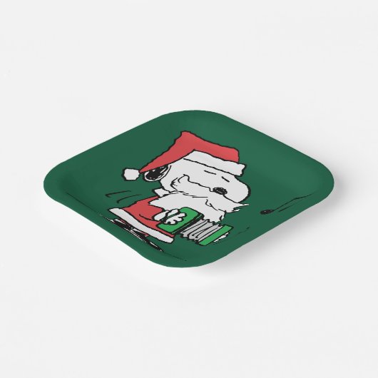 Erdnüsse | Snoopy Santa Claus Accordian Pappteller (Gewinkelt)