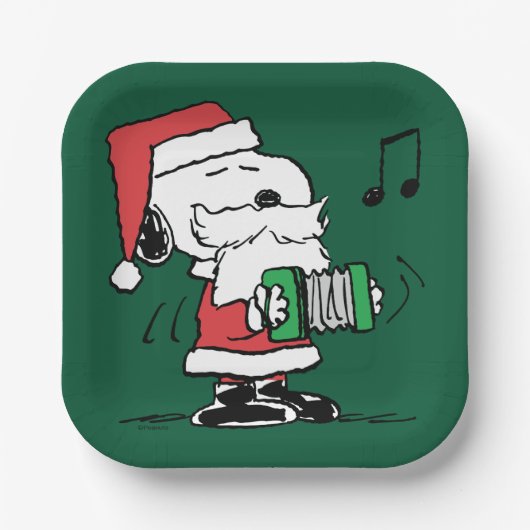 Erdnüsse | Snoopy Santa Claus Accordian Pappteller (Vorderseite)