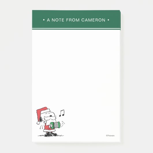 Erdnüsse | Snoopy Santa Claus Accordian Post-it Klebezettel (Vorderseite)
