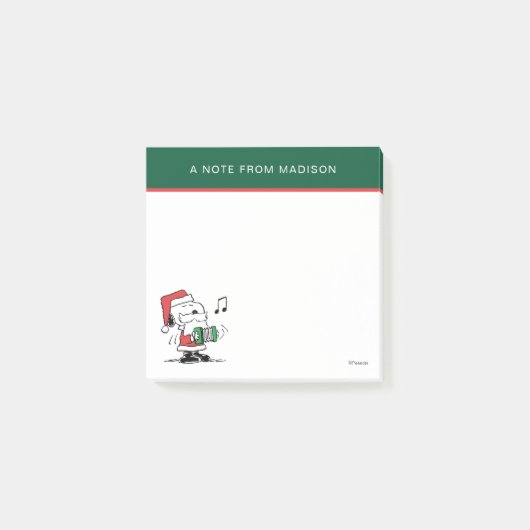 Erdnüsse | Snoopy Santa Claus Accordian Post-it Klebezettel (Vorderseite)