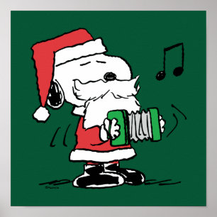 Erdnüsse   Snoopy Santa Claus Accordian Poster
