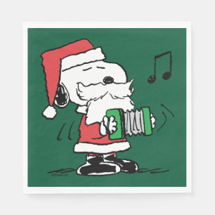 Erdnüsse   Snoopy Santa Claus Accordian Serviette