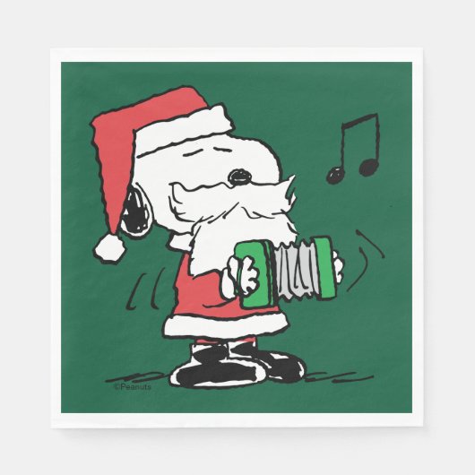 Erdnüsse | Snoopy Santa Claus Accordian Serviette (Vorderseite)