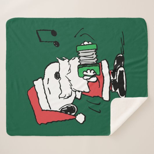 Erdnüsse | Snoopy Santa Claus Accordian Sherpadecke (Vorderseite (Horizontal))