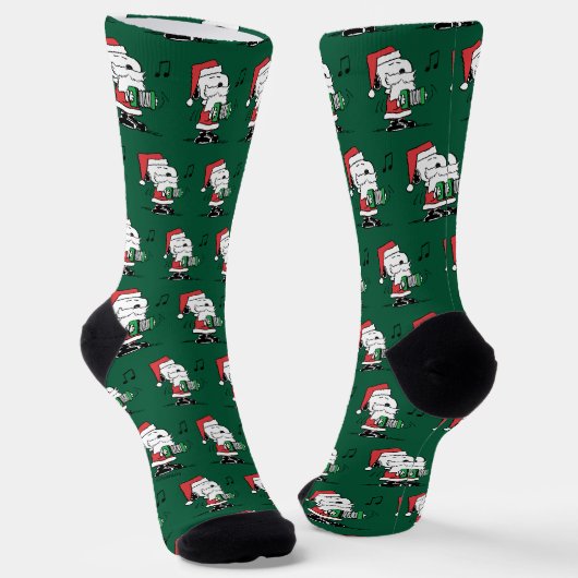 Erdnüsse | Snoopy Santa Claus Accordian Socken (Gewinkelt)
