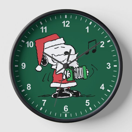 Erdnüsse | Snoopy Santa Claus Accordian Uhr (Vorderseite)