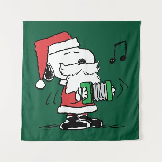 Erdnüsse | Snoopy Santa Claus Accordian Wandteppich (Vorderseite)