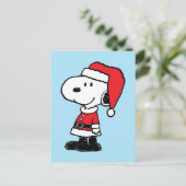 Erdnüsse | Snoopy Santa Claus Feiertagspostkarte (Stehend Vorderseite)