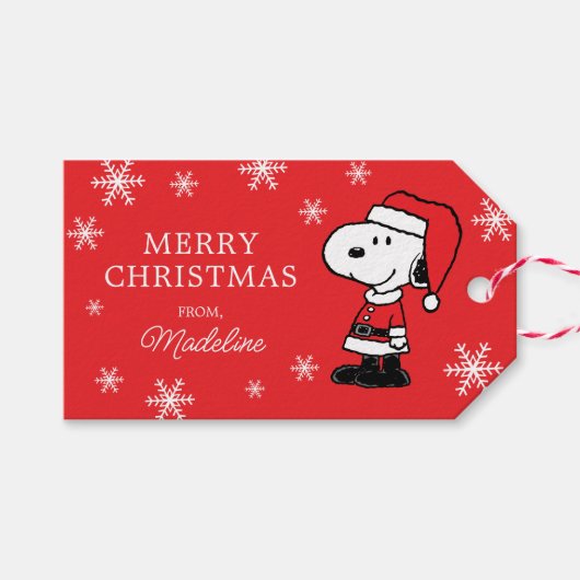 Erdnüsse | Snoopy Santa Claus Geschenkanhänger (Vorderseite (Horizontal))