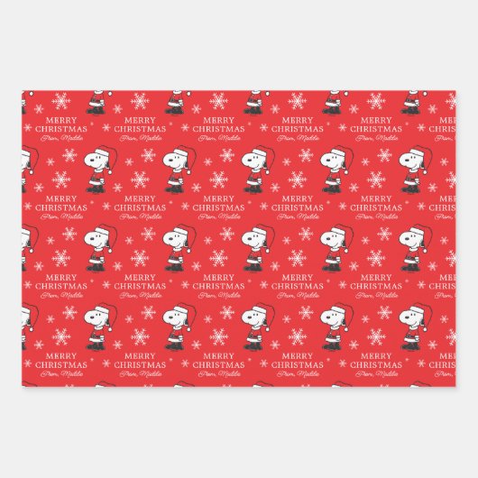 Erdnüsse | Snoopy Santa Claus Geschenkpapier Set (Vorderseite 3)