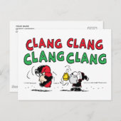 Erdnüsse | Snoopy Santa Claus & Lucy Postkarte (Vorne/Hinten)