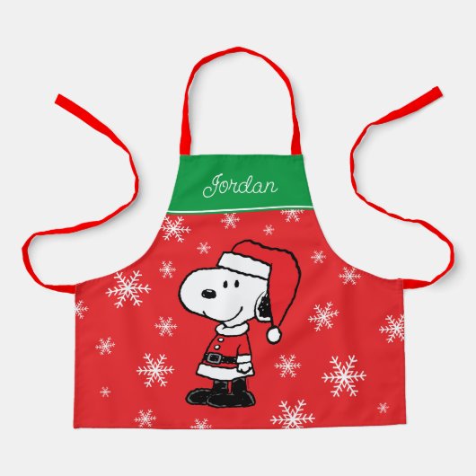Erdnüsse | Snoopy Santa Claus | Name hinzufügen Schürze (Vorderseite)