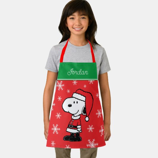 Erdnüsse | Snoopy Santa Claus | Name hinzufügen Schürze (Insitu)