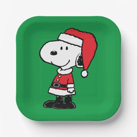 Erdnüsse | Snoopy Santa Claus Pappteller (Vorderseite)