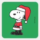 Erdnüsse | Snoopy Santa Claus Quadratischer Aufkleber (Vorderseite)