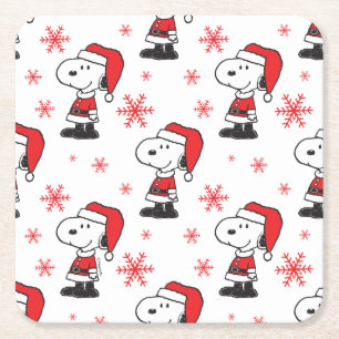 Erdnüsse   Snoopy Santa Claus Rechteckiger Pappuntersetzer