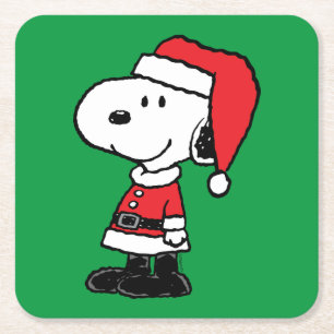 Erdnüsse   Snoopy Santa Claus Rechteckiger Pappuntersetzer