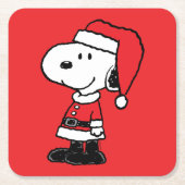 Erdnüsse | Snoopy Santa Claus Rechteckiger Pappuntersetzer (Vorderseite)