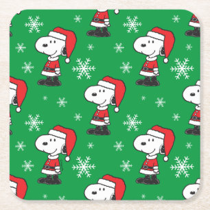 Erdnüsse   Snoopy Santa Claus Rechteckiger Pappuntersetzer