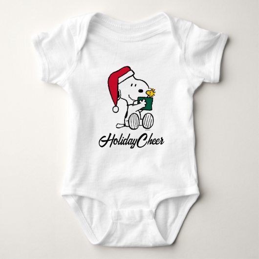 Erdnüsse | Snoopy Santa & Woodstock Geschenk Baby Strampler (Vorderseite)