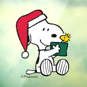 Erdnüsse | Snoopy Santa & Woodstock Geschenk Fensteraufkleber (Blatt 3)