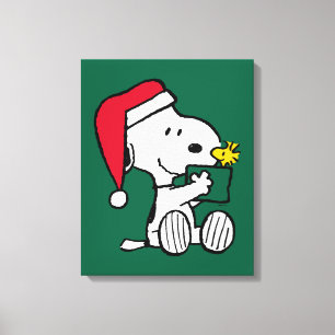 Erdnüsse Snoopy Santa & Woodstock Geschenk Leinwanddruck