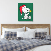 Erdnüsse | Snoopy Santa & Woodstock Geschenk Leinwanddruck (Insitu (Schlafzimmer))