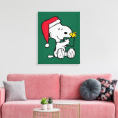 Erdnüsse | Snoopy Santa & Woodstock Geschenk Leinwanddruck (Insitu (Wohnzimmer))