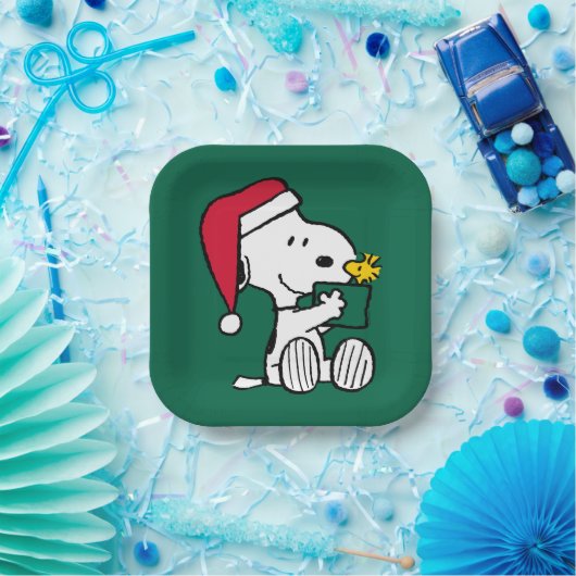 Erdnüsse | Snoopy Santa & Woodstock Geschenk Pappteller (Party)
