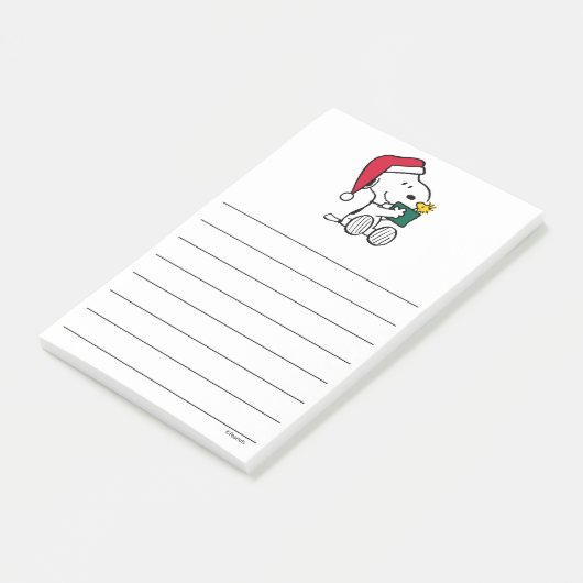 Erdnüsse | Snoopy Santa & Woodstock Geschenk Post-it Klebezettel (angewinkelt)