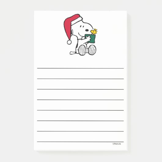 Erdnüsse | Snoopy Santa & Woodstock Geschenk Post-it Klebezettel (Vorderseite)