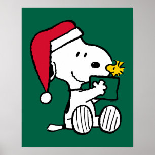 Erdnüsse   Snoopy Santa & Woodstock Geschenk Poster