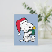 Erdnüsse | Snoopy Santa & Woodstock Geschenk Postkarte (Stehend Vorderseite)