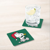 Erdnüsse | Snoopy Santa & Woodstock Geschenk Rechteckiger Pappuntersetzer (Vor Ort)