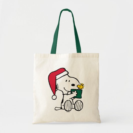 Erdnüsse | Snoopy Santa & Woodstock Geschenk Tragetasche (Vorne)