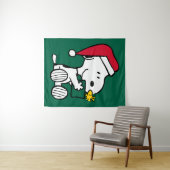 Erdnüsse | Snoopy Santa & Woodstock Geschenk Wandteppich (Beispiel (Horizontal))