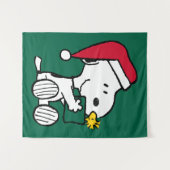 Erdnüsse | Snoopy Santa & Woodstock Geschenk Wandteppich (Vorderseite (Horizontal))