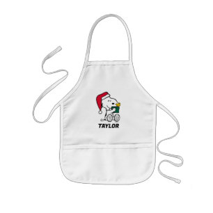 Erdnüsse Snoopy Santa & Woodstock Name hinzufü Kinderschürze