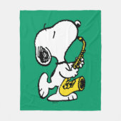 Erdnüsse | Snoopy Saxophone Player Fleecedecke (Vorderseite)