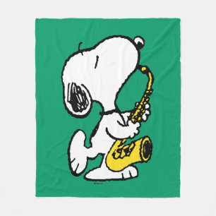 Erdnüsse   Snoopy Saxophone Player Fleecedecke