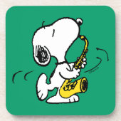 Erdnüsse | Snoopy Saxophone Player Getränkeuntersetzer (Vorderseite)