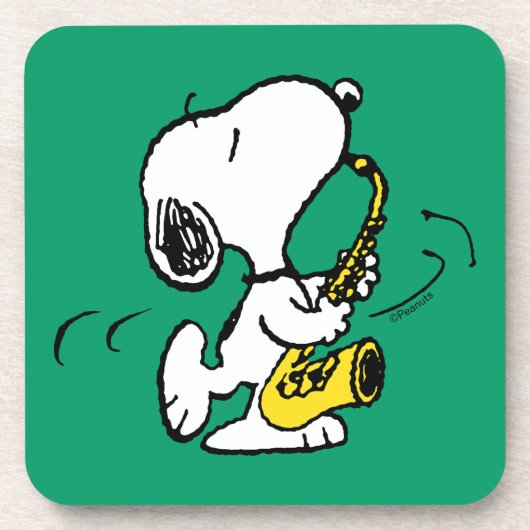 Erdnüsse | Snoopy Saxophone Player Getränkeuntersetzer (Vorderseite)