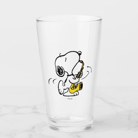 Erdnüsse | Snoopy Saxophone Player Glas (Vorderseite)