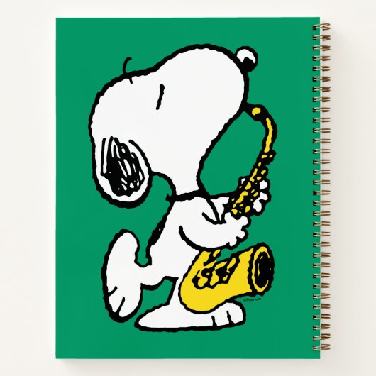 Erdnüsse | Snoopy Saxophone Player Notizblock (Rückseite)