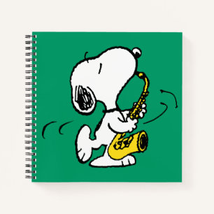 Erdnüsse   Snoopy Saxophone Player Notizblock